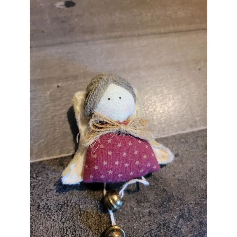 Angel‎ girl felt bell bow ornament xmas figure